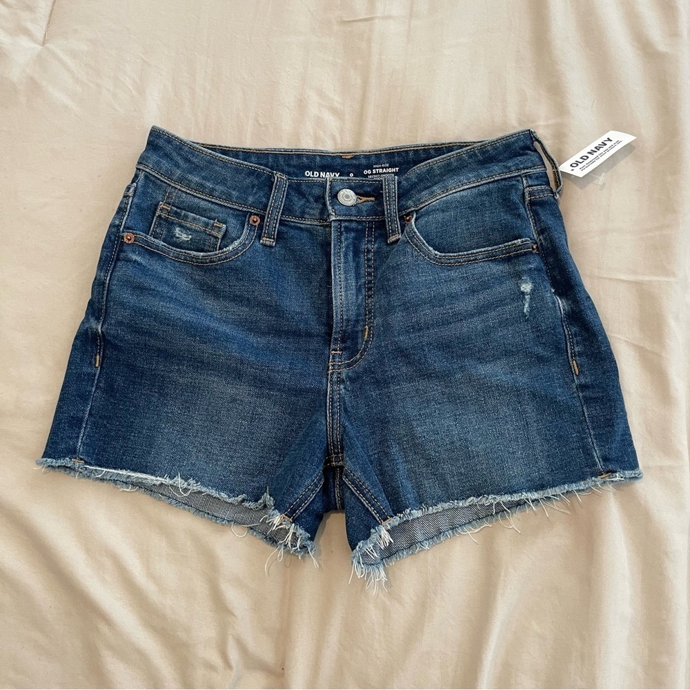 Old Navy Women's Dark Blue Jean Shorts Size 0